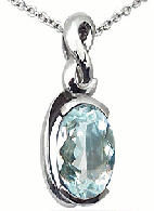 Egg-shaped Aquamarine jewelry - pendant necklace