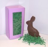 Solid chocolate Easter bunny with eggs