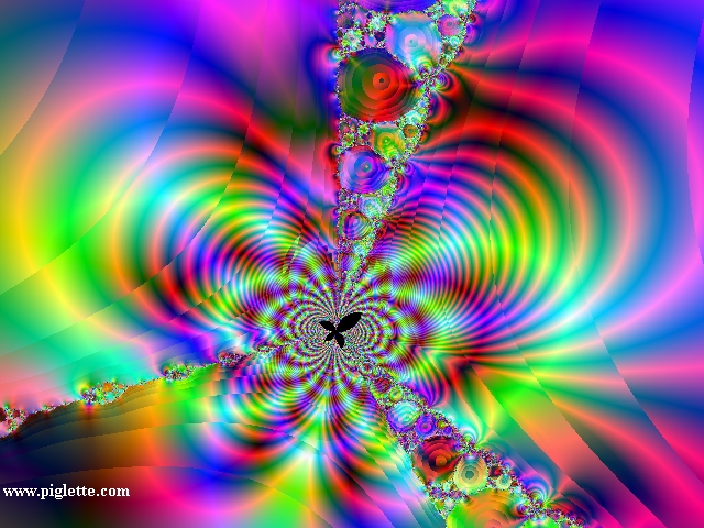 Colorful fractals ' Butterfly ' - Computer produced mathematical fractal art and chaos theory