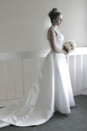 Bride with wedding roses After having asked for the bride's hand in 