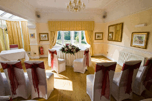 Civil Wedding Ceremony room at Fallowfields Country House Hotel in the UK.