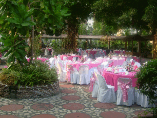 A garden Wedding Reception Area.
